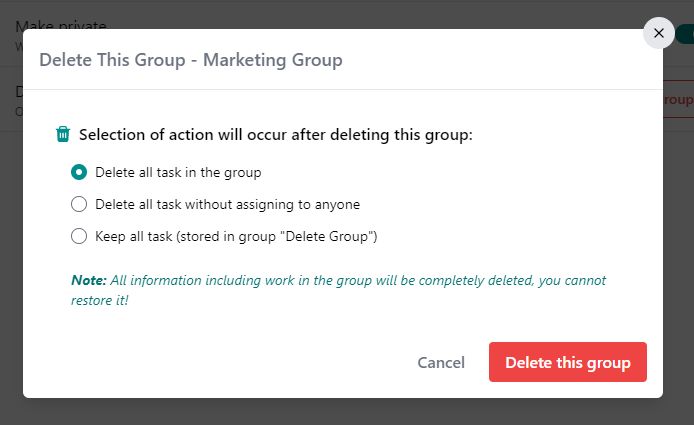 Delete Group